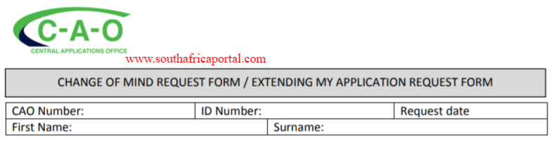 CAO Change of Mind Request Form