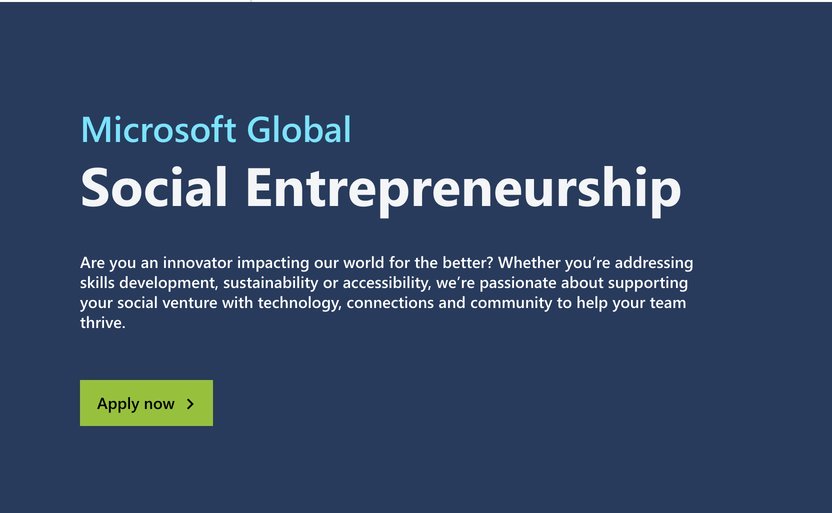 Microsoft Global Social Entrepreneurship Program 2020
