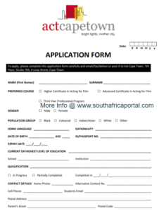 ACT Cape Town Online Application