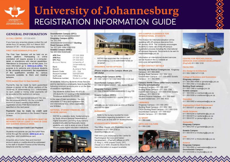 University of Johannesburg (UJ) Online Registration 2025/2026 South