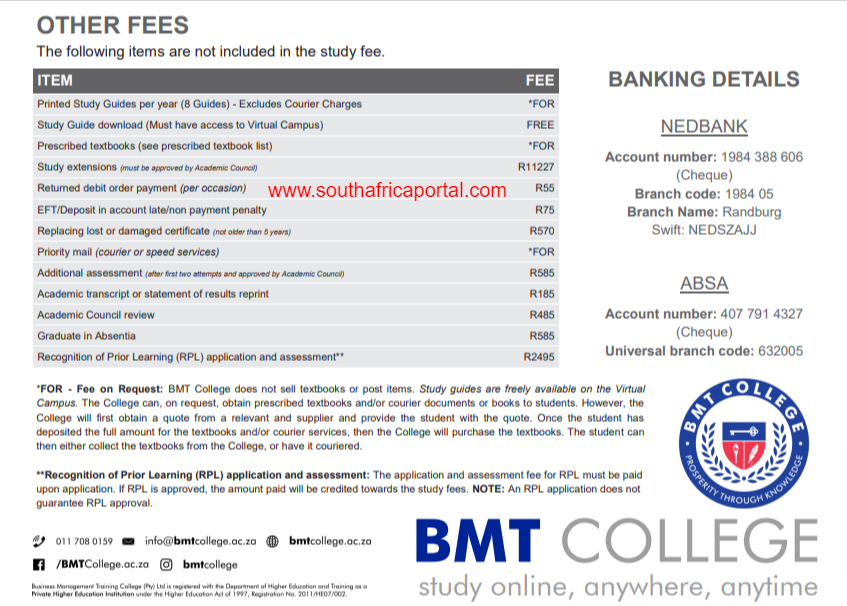 BMT College Fees