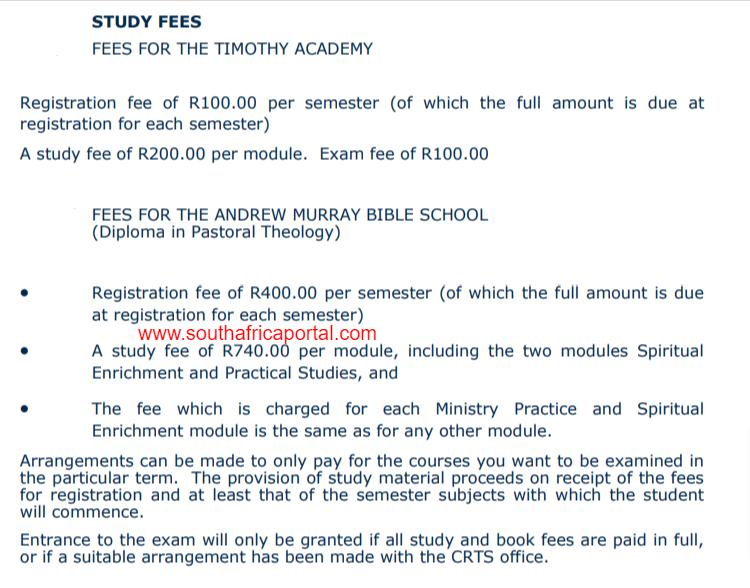 Christian Reformed Theological Seminary fees