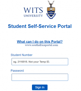 WITS Student Self-Service Portal Login