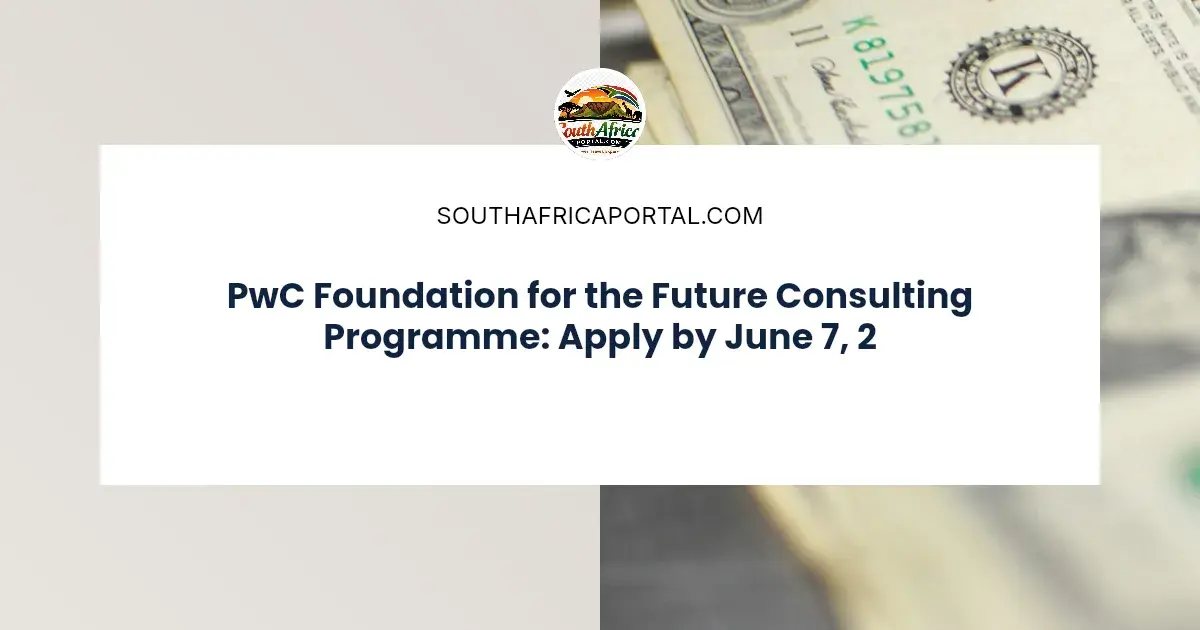Pwc Programme PwC Foundation for the Future Consulting Programme: Apply by June 7 ...